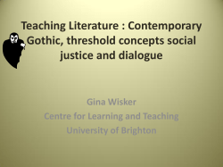 Teaching Literature : Contemporary Gothic, threshold concepts