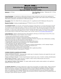 Math 165 Math 165 - El Camino College