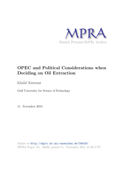 OPEC and Political Considerations when Deciding on Oil Extraction
