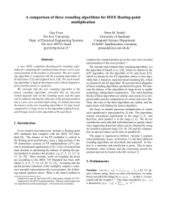 A Comparison of Three Rounding Algorithms for IEEE Floating
