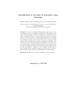 Identification in the limit of systematic noisy languages