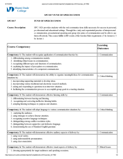 Course Competency Learning Outcomes