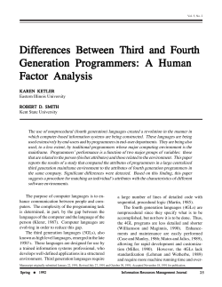 Differences Between Third and Fourth Generation Programmers: A