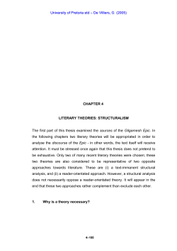 CHAPTER 4 LITERARY THEORIES