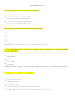Life Insurance Cheat Sheet Which of the following is true regarding