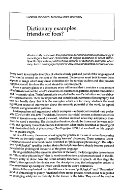 Dictionary examples: friends or foes?