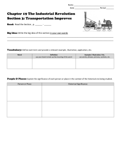 Chapter 19 The Industrial Revolution Section 3: Transportation