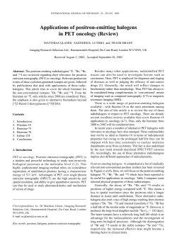Applications of positron-emitting halogens in PET oncology (Review)