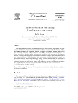 The development of risk-taking: A multi-perspective review