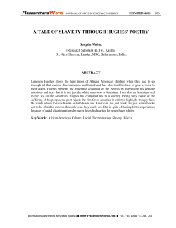 a tale of slavery through hughes` poetry