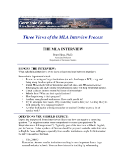 Three Views of the MLA Interview Process