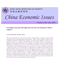 Exchange rate pass-through and currency invoicing in China`s exports