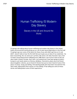 1 STOP Human Trafficking Is Modern Day Slavery