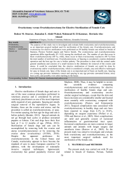 Ovariectomy versus Ovariohysterectomy for Elective