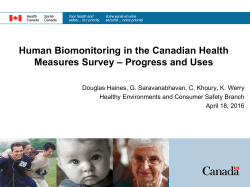 Human Biomonitoring in the Canadian Health Measures Survey