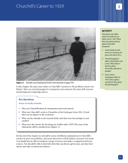 Churchill`s Career to 1929 - Pearson Schools and FE Colleges