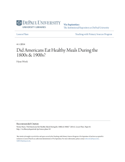 Did Americans Eat Healthy Meals During the 1800s