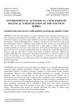 Environmental activism as a new form of political participation