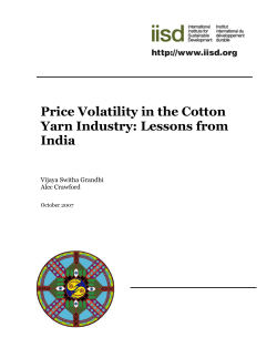 Price Volatility in the Cotton Yarn Industry
