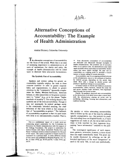 Alternative Conceptions of Accountability: The Example of Health
