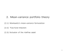 Markowitz`s mean-variance formulation