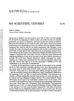 My Scientific Odyssey