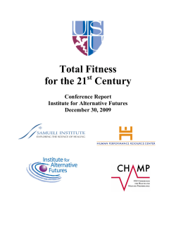 Total Fitness for the 21st Century - Institute for Alternative Futures