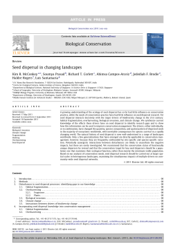 Seed dispersal in changing landscapes Biological Conservation