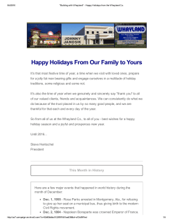 December 2015 – Happy Holidays from the Whayland Co