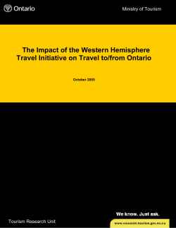The Impact of the Western Hemisphere Travel Initiative on Travel to