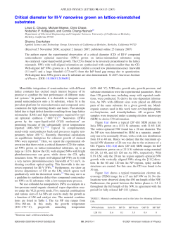 Critical diameter for III-V nanowires grown on