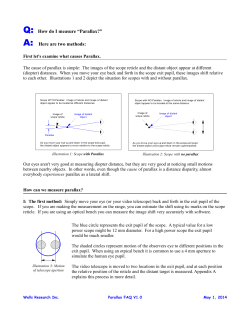 Q: How do I measure “Parallax?” A: Here are two methods: