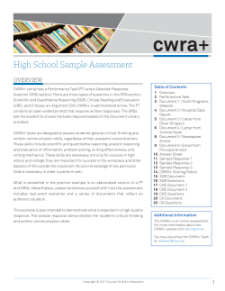Sample Assessment - Council for Aid to Education