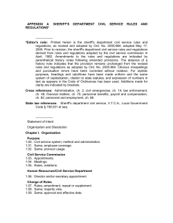 Sheriff`s Department Civil Service Rules and