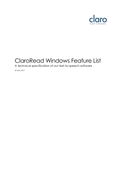 ClaroRead Windows Feature List