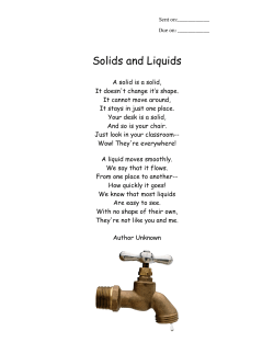 Solids and Liquids Poem