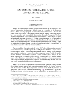 ENFORCING FEDERALISM AFTER UNITED STATES v. LOPEZ