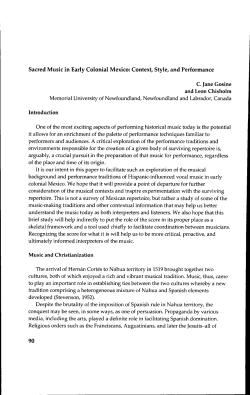 Sacred Music in Early Colonial Mexico: Context, Style, and
