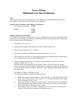 Minimum Lot Size Ordinance