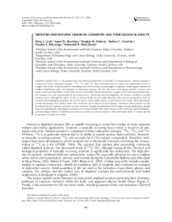 DEPLETED AND NATURAL URANIUM: CHEMISTRY AND