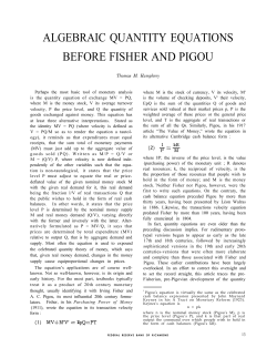 Algebraic Quantity Equations before Fisher and Pigou