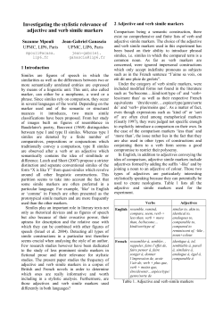 Investigating the stylistic relevance of adjective and verb simile