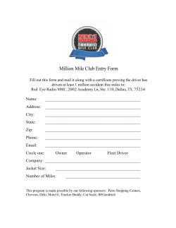 Million Mile Club Entry Form