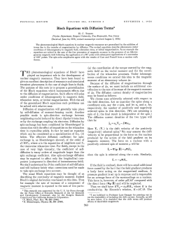 Bloch Equations with Diffusion Terms