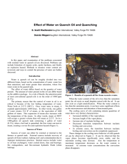 Effect of Water on Quench Oil and Quenching Water is quench oil