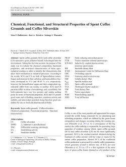 Chemical, Functional, and Structural Properties of Spent Coffee