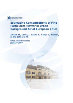Estimating Concentrations of Fine Particulate Matter in