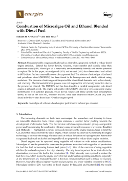 Combustion of Microalgae Oil and Ethanol Blended with Diesel Fuel