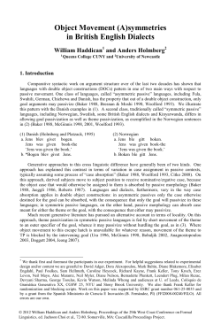 Object Movement (A)symmetries in British English Dialects