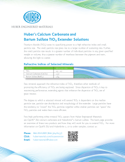 Huber`s Calcium Carbonate and Barium Sulfate TiO2 Extender